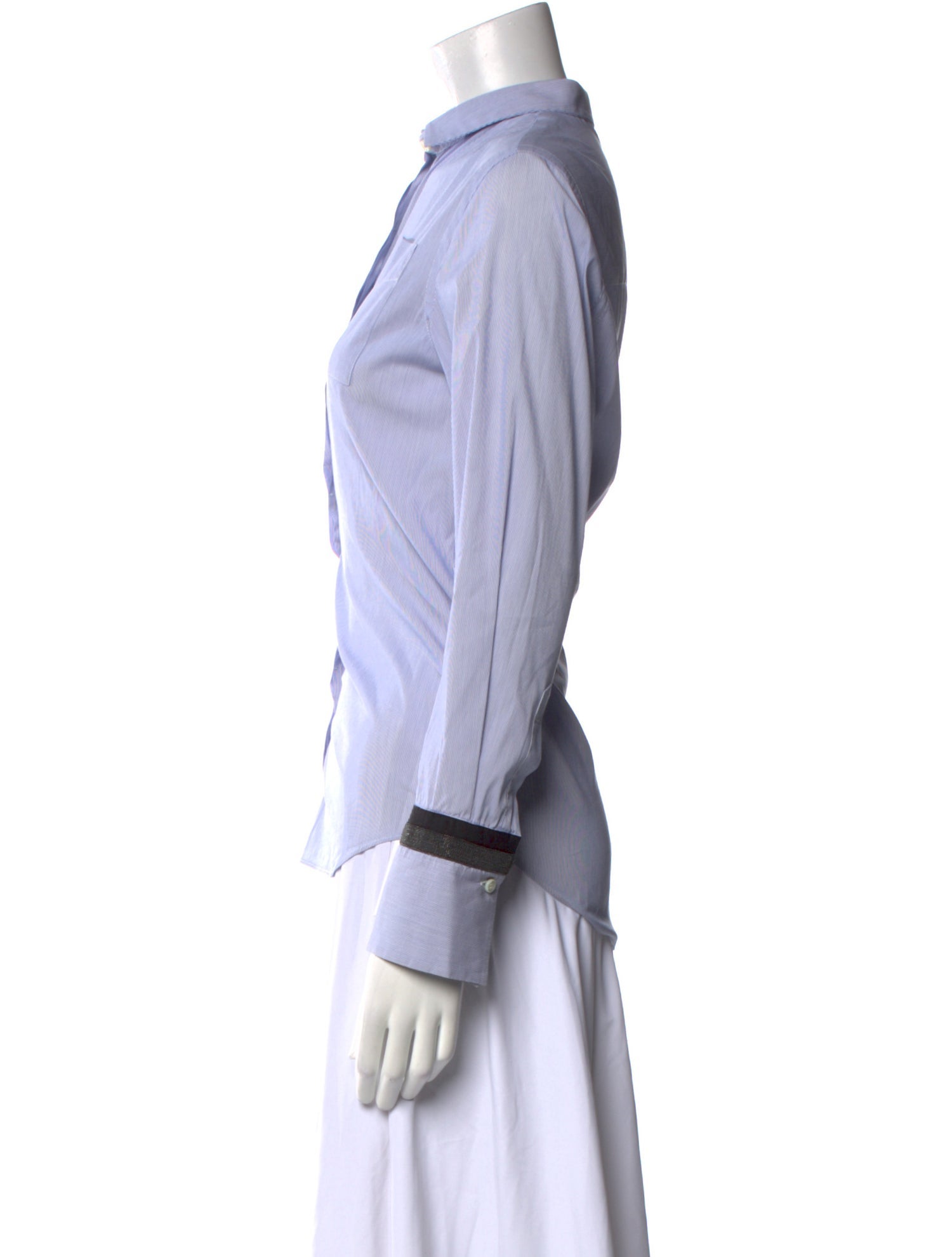 Brunello Cucinelli Long Sleeve Button-Up Top